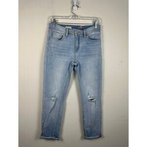 Pilcro Slim Boyfriend Crop Light wash Size 27/4 Distressed EUC